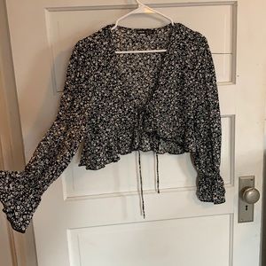 Long Sleeved Front Tye Top